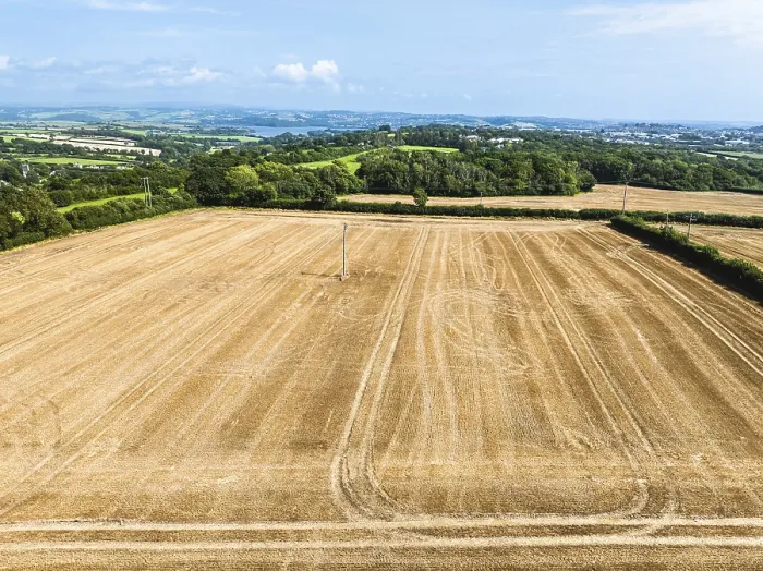 Framed Print : Cornwall Fields and Farms Drone Print, Plymouth, England Framed Print : Cornwall Fields and Farms Drone Print, Plymouth, England