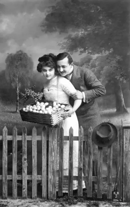 Framed Print : Easter Couple Print, ca. 1912 Framed Print : Easter Couple Print, ca. 1912