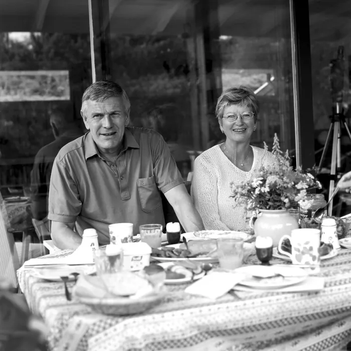 Framed Print : Couple Having Breakfast Print Framed Print : Couple Having Breakfast Print