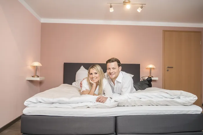 Framed Print : Couple Lying on a Bed Print Framed Print : Couple Lying on a Bed Print