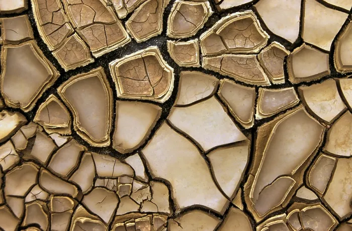 Framed Print : Cracks in Clay Soil Print