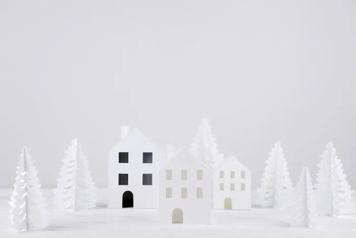Framed Print : Crafted Town with Pine Trees Print Framed Print : Crafted Town with Pine Trees Print
