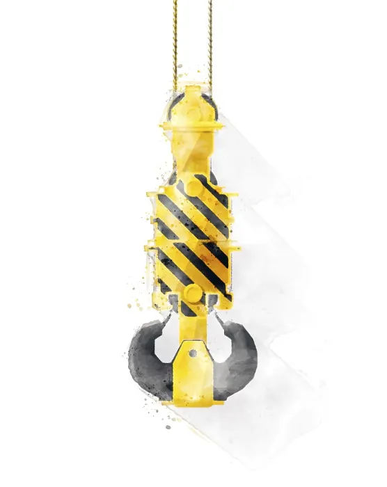 Framed Print : Crane Hook Vector Print on White Background Framed Print : Crane Hook Vector Print on White Background