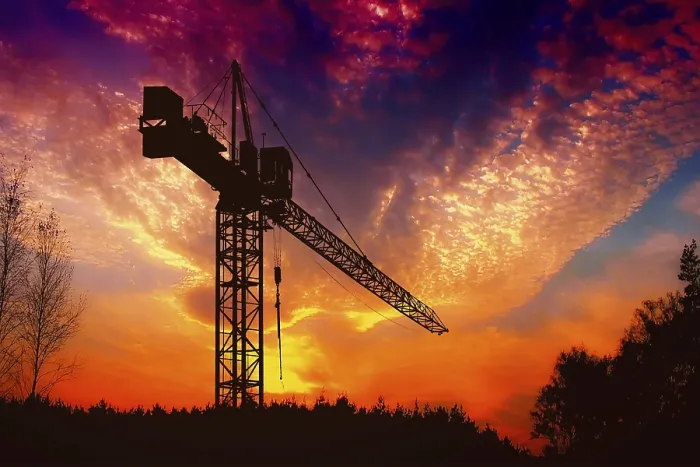 Framed Print : The Crane at Sunset Print Framed Print : The Crane at Sunset Print