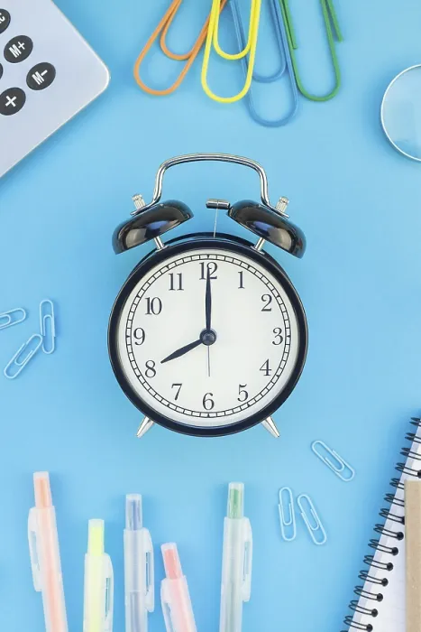 Framed Print : Back to School Print with Alarm Clock and Supplies Framed Print : Back to School Print with Alarm Clock and Supplies