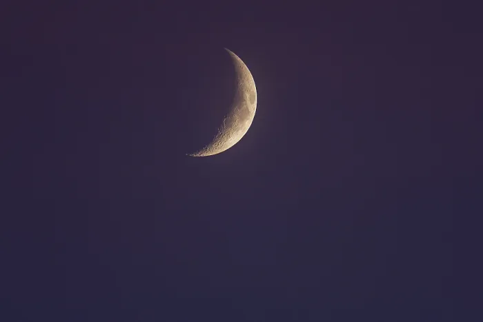 Framed Print : Crescent Moon Print, Bavaria Evening Sky