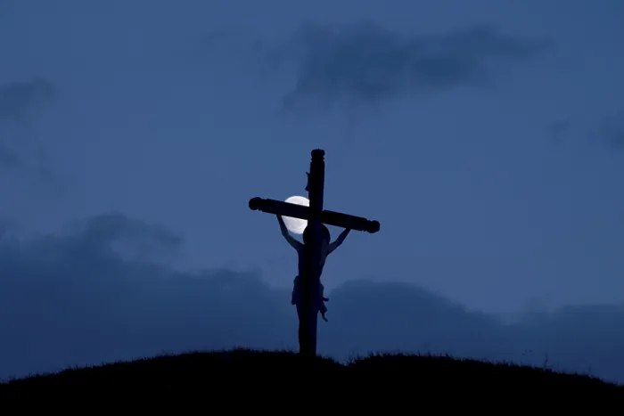 Framed Print : Crucifix by Moonlight Print Framed Print : Crucifix by Moonlight Print