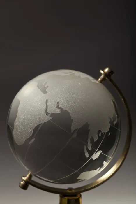 Framed Print : Crystal Glass Globe Print on Gradient Gray Background Framed Print : Crystal Glass Globe Print on Gradient Gray Background