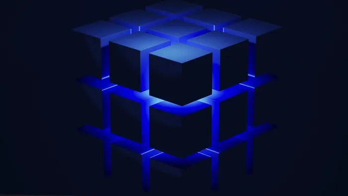 Framed Print : Blue Light Cube Structure Print: Geometric Harmony Framed Print : Blue Light Cube Structure Print: Geometric Harmony