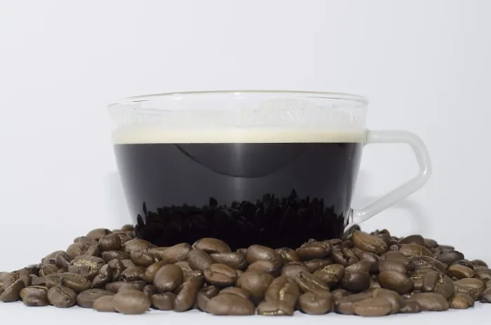 Framed Print : Coffee Print with Beans Framed Print : Coffee Print with Beans