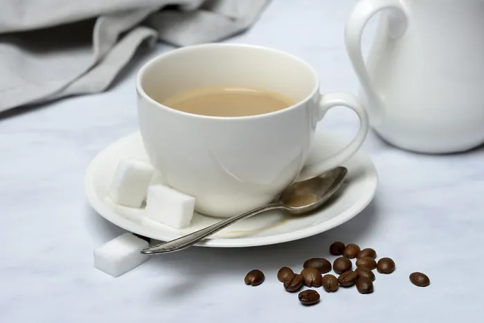 Framed Print : Cup with Latte and Coffee Beans Print Framed Print : Cup with Latte and Coffee Beans Print
