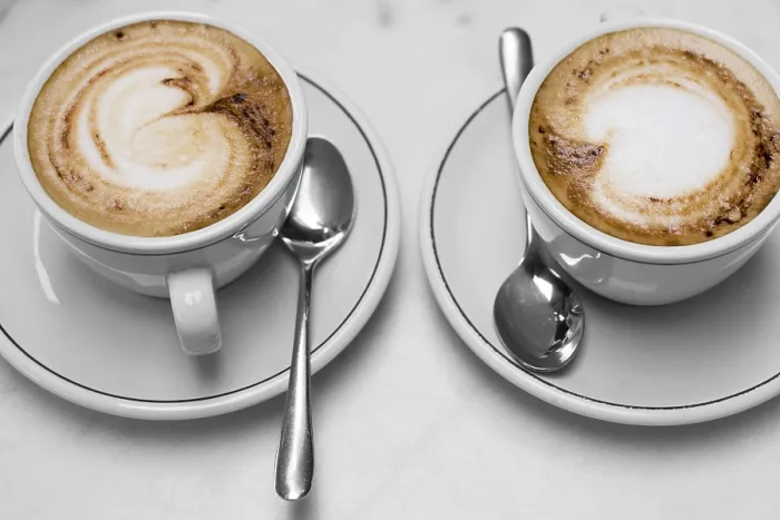 Framed Print : Two Cups of Cappuccino Print Framed Print : Two Cups of Cappuccino Print