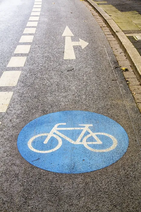 Framed Print : Cycle Path Marking on a Pavement Print Framed Print : Cycle Path Marking on a Pavement Print