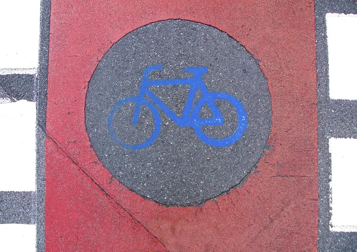 Framed Print : Cycle Path Marking on Pavement Print Framed Print : Cycle Path Marking on Pavement Print