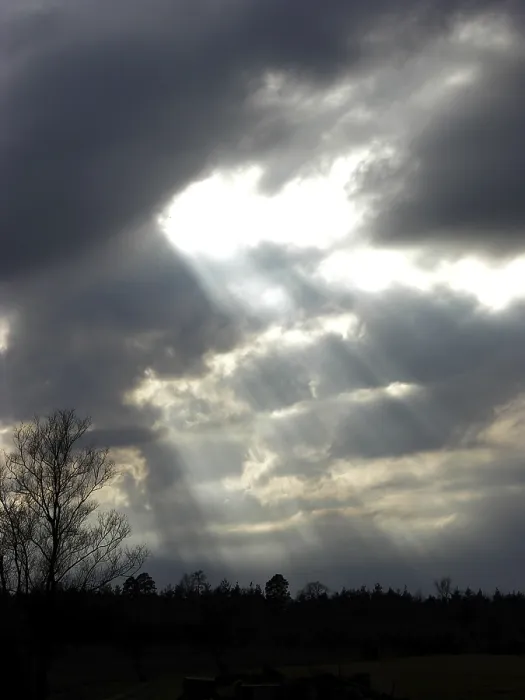Framed Print : Dark Storm Clouds Print with Bursting Sunrays Framed Print : Dark Storm Clouds Print with Bursting Sunrays