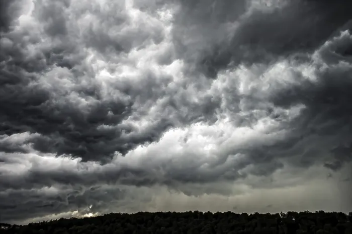 Framed Print : Dark Storm Clouds Print, Stuttgart, Germany Framed Print : Dark Storm Clouds Print, Stuttgart, Germany