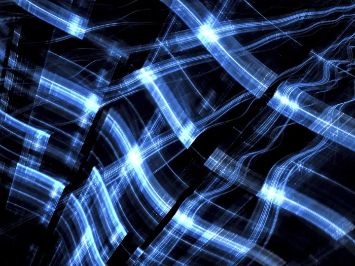 Framed Print : Dark Technology Print - Glowing Fractal Background