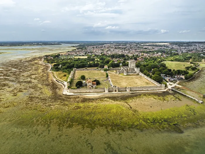 Framed Print : DefaultPortchester Castle Drone Print, Hampshire, England Framed Print : DefaultPortchester Castle Drone Print, Hampshire, England