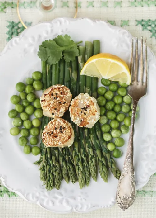 Framed Print : Roasted Scallops Dinner Print Framed Print : Roasted Scallops Dinner Print