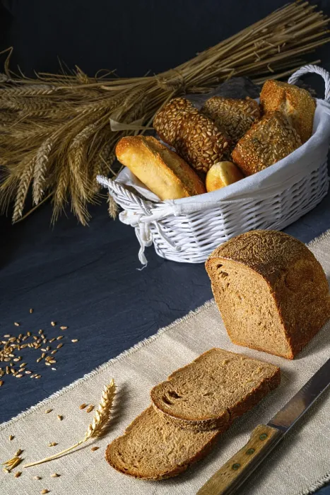 Framed Print : Delicious Rye Bread Print on Table Framed Print : Delicious Rye Bread Print on Table