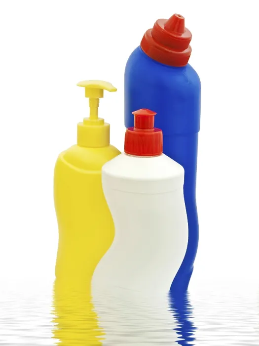 Framed Print : Detergent Bottles Print Over White Background