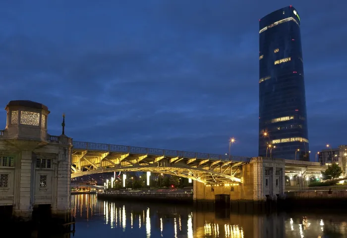 Framed Print : Deusto Bridge and Iberdrola Tower Print, Bilbao, Spain Framed Print : Deusto Bridge and Iberdrola Tower Print, Bilbao, Spain