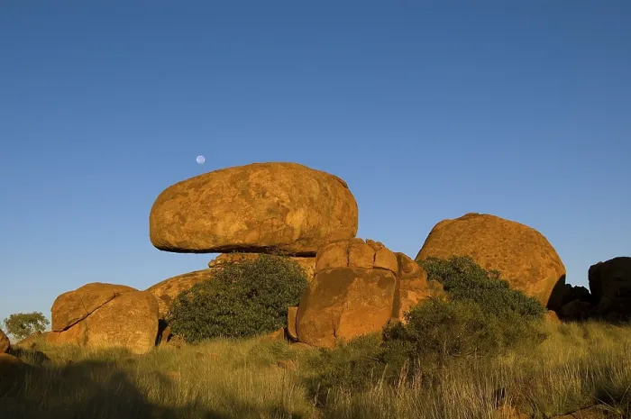 Framed Print : Devils Marbles at Full Moon Print, Northern Territory Australia Framed Print : Devils Marbles at Full Moon Print, Northern Territory Australia