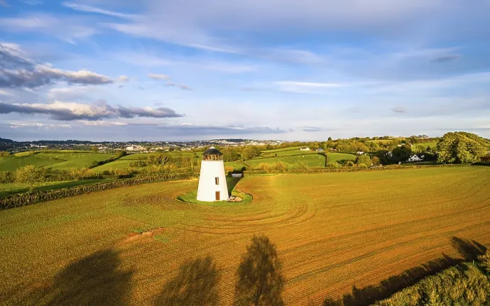 Framed Print : Devon Windmill Print from a Drone, Torquay, England Framed Print : Devon Windmill Print from a Drone, Torquay, England