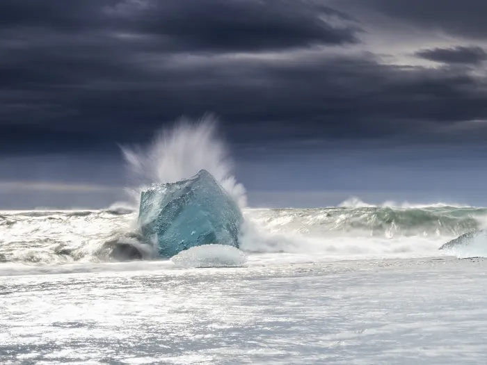 Framed Print : Diamond Beach, Iceland Print - Iceberg in Surf Framed Print : Diamond Beach, Iceland Print - Iceberg in Surf