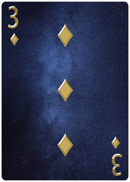 Framed Print : Three of Diamonds Print with Gold Silver Symbols Framed Print : Three of Diamonds Print with Gold Silver Symbols