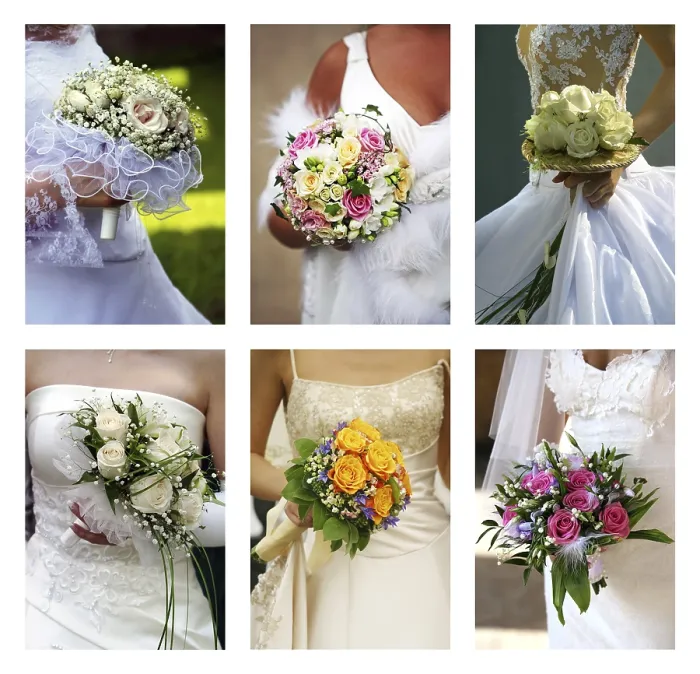 Framed Print : Six Brides with Bouquets Print Framed Print : Six Brides with Bouquets Print