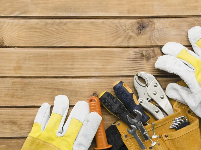 Framed Print : Carpentry Tools on Wooden Table Print Framed Print : Carpentry Tools on Wooden Table Print