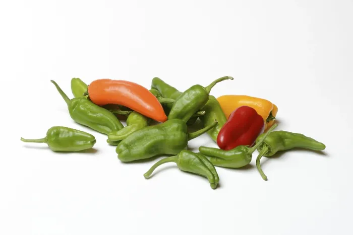 Framed Print : Different Coloured Peppers Print on Light Background Framed Print : Different Coloured Peppers Print on Light Background