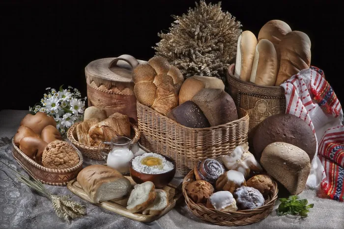 Framed Print : Different Kinds of Bread, Milk and Egg Canvas Print Framed Print : Different Kinds of Bread, Milk and Egg Canvas Print