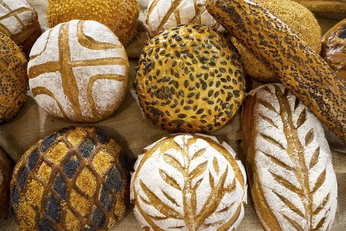 Framed Print : Different Kinds of Breads Seen from Above Print Framed Print : Different Kinds of Breads Seen from Above Print
