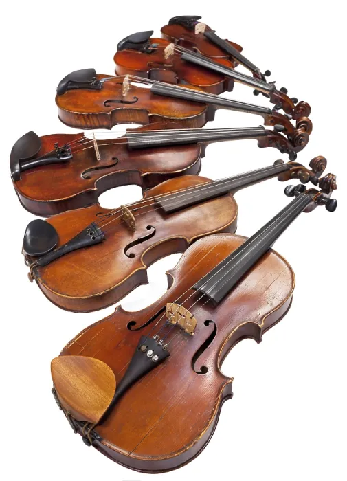 Framed Print : Different Sized Violins Print - Close Up Framed Print : Different Sized Violins Print - Close Up