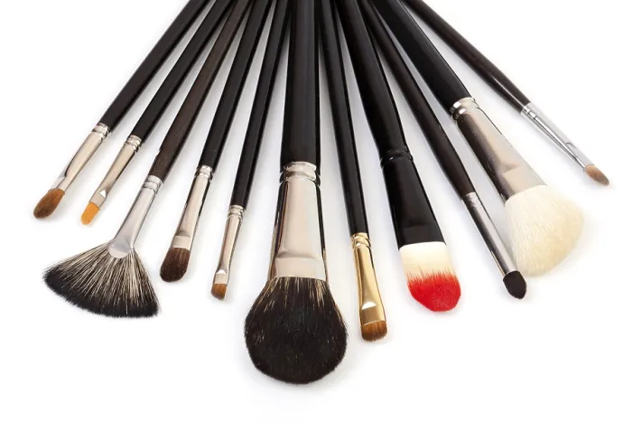 Framed Print : Different Types of Makeup Brushes Print on White Background Framed Print : Different Types of Makeup Brushes Print on White Background