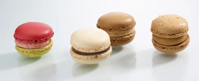 Framed Print : Four Coloured Macarons Print on White Background Framed Print : Four Coloured Macarons Print on White Background