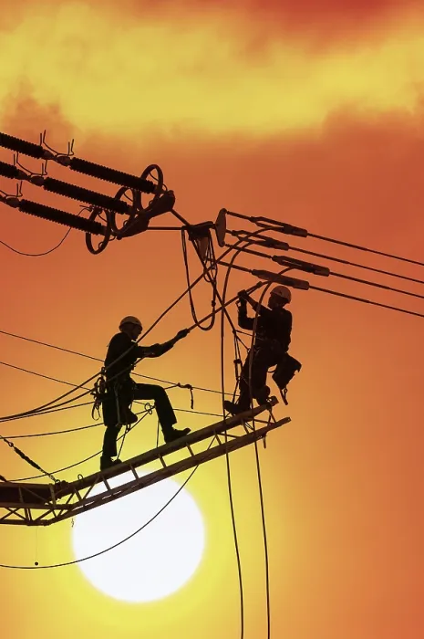 Framed Print : High Voltage Pylon Maintenance Print Framed Print : High Voltage Pylon Maintenance Print