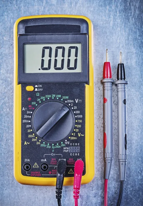 Framed Print : Digital Electrical Tester Print on Metallic Surface Top View Framed Print : Digital Electrical Tester Print on Metallic Surface Top View