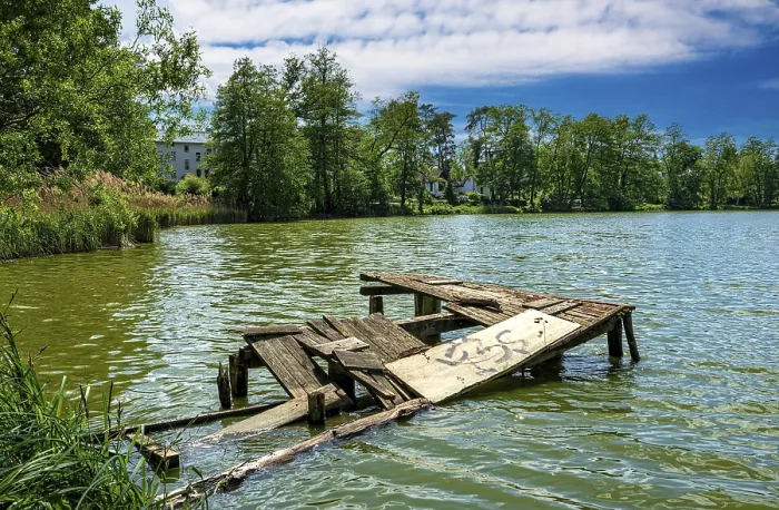 Framed Print : Dilapidated Jetty Print in Boddensee, Germany Framed Print : Dilapidated Jetty Print in Boddensee, Germany