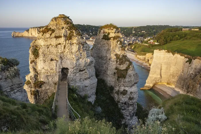 Framed Print : Chambre des Demoiselles Rock Formation Print, Etretat, France Framed Print : Chambre des Demoiselles Rock Formation Print, Etretat, France