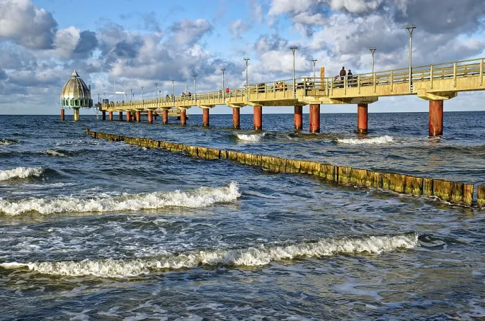 Framed Print : Diving Gondola Print at Zingst Pier, Germany