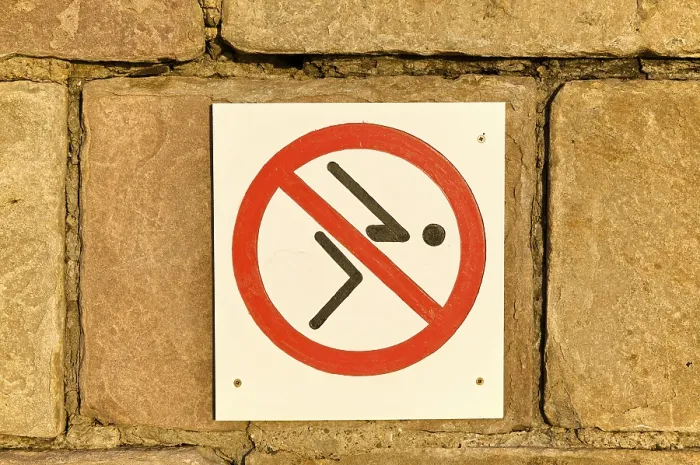 Framed Print : No Diving Sign Print Framed Print : No Diving Sign Print