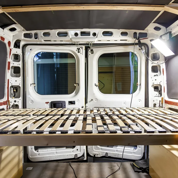 Framed Print : DIY Camper Van Conversion Print: Handcrafted Bed Frame Framed Print : DIY Camper Van Conversion Print: Handcrafted Bed Frame
