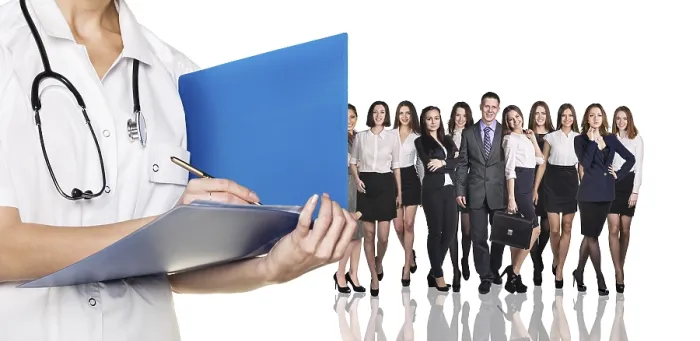 Framed Print : Office Doctor with Folder Print Framed Print : Office Doctor with Folder Print