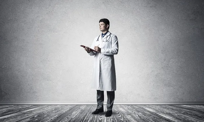 Framed Print : Doctor with a Tablet Print - Full-Length Portrait Framed Print : Doctor with a Tablet Print - Full-Length Portrait
