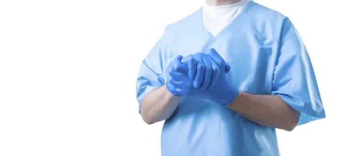 Framed Print : Doctor's Hands Print on White Background - Medical Concept Framed Print : Doctor's Hands Print on White Background - Medical Concept