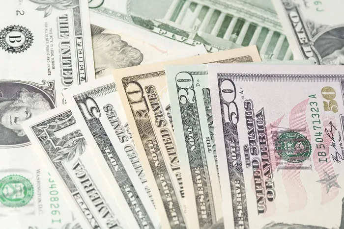 Framed Print : US Dollar Bills Print by imageBROKER