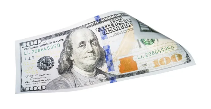 Framed Print : One Hundred Dollar Bill Print Falling on Empty Background Framed Print : One Hundred Dollar Bill Print Falling on Empty Background